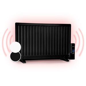 OneConcept Wallander, grzejnik olejowy, 800 W, termostat, ogrzewanie olejowe, bardzo płaska konstrukcja, kolor czarny