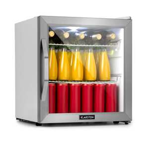 Klarstein Beersafe L Crystal White, lodówka na napoje, klasa energetyczna E, LED, 2 kratki metalowe, szklane drzwi