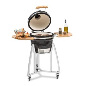 Klarstein Queensize, grill kamado, termometr, zdejmowane części boczne, kolor czarny