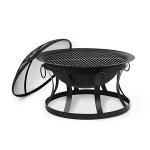 Blumfeldt Pentos, palenisko ogrodowe, 2 w 1, osłona przed iskrami Ø 73 cm, ruszt do grillowania Ø 60 cm, żeliwo, kolor czarny