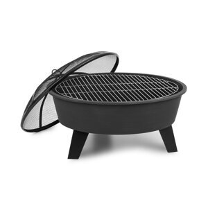 Blumfeldt Nolana, palenisko ogrodwe 2 w 1, misa paleniskowa Ø 73 cm, osłona przed iskrami Ø 64 cm, grill, stal, kolor czarny