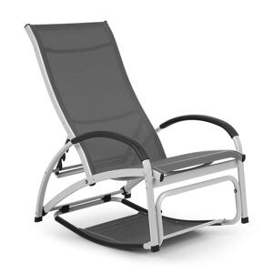 Blumfeldt Beverly Wood, leżak ogrodowy, ogrodowy fotel bujany, rozkładany, aluminium