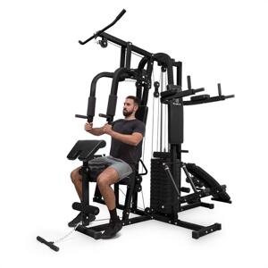 KLARFIT Ultimate Gym 9000, stanowisko treningowe, 7 stacji, do 150 kg, QR stal, czarne