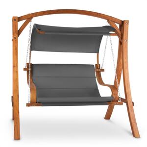 Blumfeldt Maui, huśtawka ogrodowa, 110 cm, 2 miejsca, lite drewno, poliester, ciemnoszara