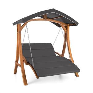 Blumfeldt Aruba, huśtawka ogrodowa, słoneczne zadaszenie, 130 cm, 2-osobowa, lite drewno, szara