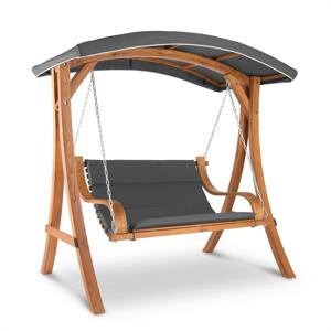 Blumfeldt Tahiti, huśtawka ogrodowa, zadaszenie przed słońcem, 110 cm, 2 miejsca, masyw, szara