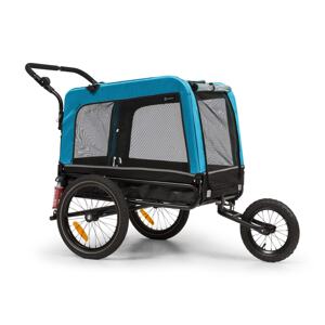 KLARFIT Husky Vario, rowerowa przyczepka do przewozu psów/wózek dla psów 2 w 1, ok. 240 l, płótno Oxford 600D,  niebieski