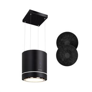 Klarstein Tron Ambience, okap kuchenny wyspowy, pochłaniacz, Ø 38 cm, 540 m³/h, LED, kolor czarny