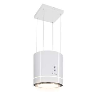 Klarstein Tron Ambience, okap kuchenny wyspowy, pochłaniacz, Ø 38 cm, 540 m³/h, LED, kolor biały