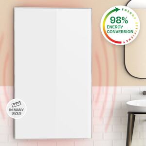 Klarstein Wonderwall Air 60, panel grzewczy na podczerwień, grzejnik, 101 x 60 cm, 600 W, montaż na ścianie, pilot, biały
