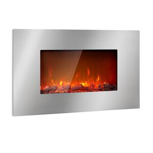 Klarstein Lausanne Luxe, kominek elektryczny, 2000 W, 2 ustawienia temperatury, 90 cm, stal nierdzewna