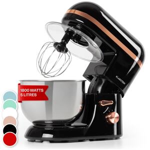 Klarstein Bella Elegance, robot kuchenny, 2000 W, 1,7 HP, 6 stopni, 5 litrów, czarny