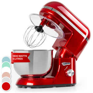 Klarstein Bella Elegance, robot kuchenny, 2000 W, 1,7 HP, 6 stopni, 5 litrów, czerwony