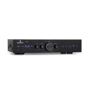 Auna AV2-CD608BT, wzmacniacz Hi-Fi stereo, 4 x 100 W RMS, Bluetooth, cyfrowe złącze optyczne, pilot zdalnego sterowania, czarny