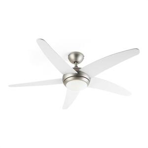 Klarstein Bolero, wentylator sufitowy typu 2 w 1, 134 cm, lampa 55 W, pilot, biały