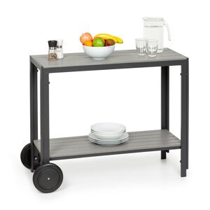 Blumfeldt Menorca Roll, stół do serwowania, 2 kółka, polywood, aluminium, teak