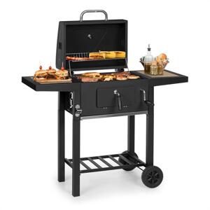 Klarstein Meat Machine, grill na węgiel drzewny, 45 x 32,5 cm, termometr, kółka, czarny