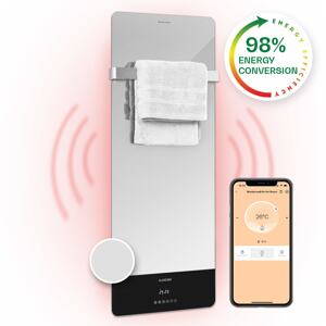 Klarstein Hot Spot Crystal Reflect Smart, panel grzewczy na podczerwień, 850 W, aplikacja, timer, lustro