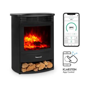 Klarstein Bormio S Smart, kominek elektryczny, 950/1900 W, termostat, timer tygodniowy, czarny