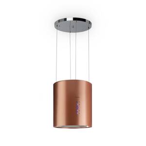 Klarstein Barett, okap kuchenny wyspowy, pochłaniacz, Ø 35 cm, 560 m³/h, LED, filtr węglowy, kolor miedziany