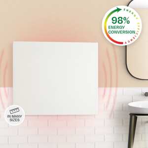 Klarstein Wonderwall Air Infinite, panel grzewczy na podczerwień, grzejnik, 60 x 50 cm, 300 W, montaż na ścianie, pilot, biały