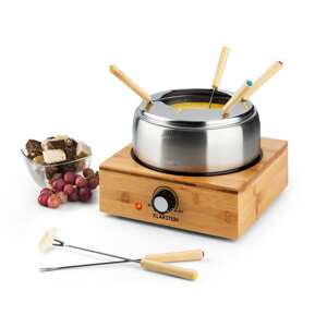 Klarstein Bambus, zestaw do fondue, garnek ze stali szlachetnej, 800 W
