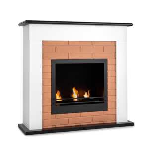 Klarstein Phantasma Brickline, biokominek, 3,4 kW, imitacja wypalanej cegły, MDF, czas palenia 2,5 godz.