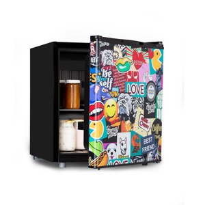 Klarstein Cool Vibe 46+, lodówka, F, 46 l, VividArt Concept, styl stickerbomb