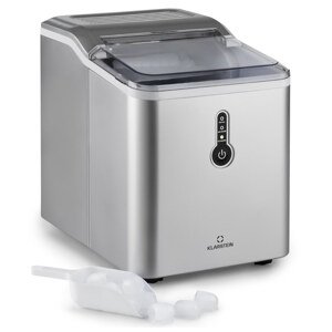 Klarstein Chillout, kostkarka do lodu, kostki w kształcie nabojów, 12kg/24h, zbiornik na wodę: 1,5l, srebrna
