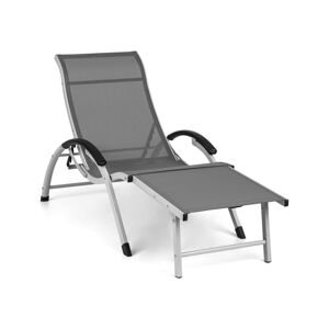 Blumfeldt Sunnyvale, leżak ogrodowy z podnóżkiem, leżanka, aluminium, 4 pozycje