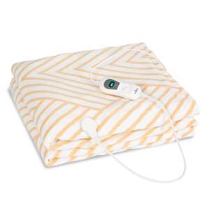 Klarstein Dr Watson XXL, koc elektryczny, 120W, 200x180cm, polar, beżowy, linie