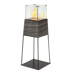 Blumfeldt Firetower, biokominek, etanol, palnik bezpieczeństwa, 250 ml/1,5 h, rączka do wygaszania płomienia, szklana osłona