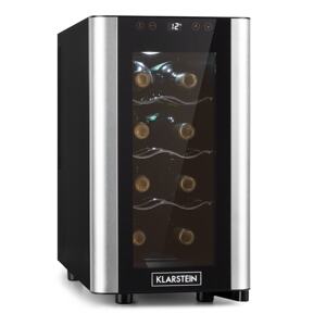 Klarstein Reserva 8 Slim Uno, chłodziarka do wina, 23 l, 8 butelek, 11-18°C, 26 dB, stal szlachetna