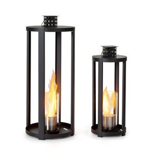 Blumfeldt Fiamme Cilindro, latarnia na bioetanol, 2 sztuki, palnik ze stali nierdzewnej, 0,3 l, czas palenia 4 h