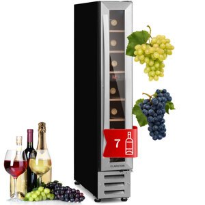 Klarstein Vinovilla 7 Built-in Uno, chłodziarka do wina do zabudowy, czarne szkło, stal szlachetna