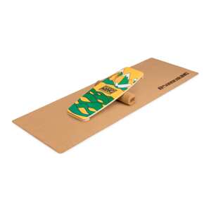 BoarderKING Indoorboard Limited Edition Wakeboard, deska do balansowania, mata, wałek, drewno/korek
