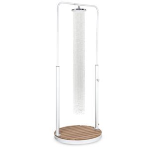 Blumfeldt Sumatra Falls RD, prysznic ogrodowy, WPC, aluminium, Ø 80 cm, okrągły