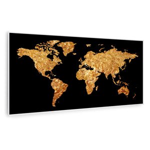 Klarstein Wonderwall Air Art Smart, panel grzewczy na podczerwień, grzejnik, 120 x 60 cm, 700 W, złota mapa