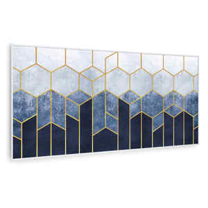 Klarstein Wonderwall Air Art Smart, panel grzewczy na podczerwień, grzejnik, 120 x 60 cm, 700 W, niebieska linia