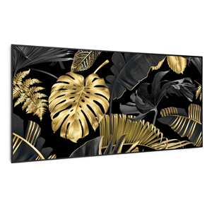 Klarstein Wonderwall Air Art Smart, panel grzewczy na podczerwień, grzejnik, 120 x 60 cm, 700 W, czarny liść