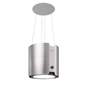 Klarstein Skyfall, okap kuchenny wyspowy, pochłaniacz, Ø 45 cm, 402 m³/h, LED, stal nierdzewna, kolor srebrny