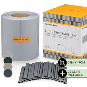 Blumfeldt Siatka cieniująca, ogrodzenie, PVC 450 g/m², klipsy, 50 x 19 cm