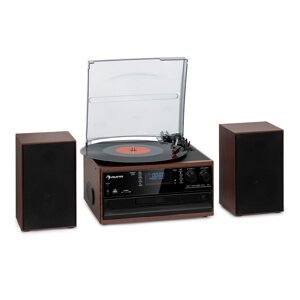 Auna Oakland DAB Plus, zestaw stereo, w stylu retro, DAB+/FM, BT, płyty winylowe/CD/kasety