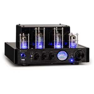 Auna Amp VT, wzmacniacz lampowy, wzmacniacz Hi-Fi, 2 x 35 W RMS, BT, Opt./Coax./AUX-In