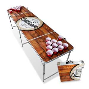 BeerCup Backspin, stół do beer ponga, drewniany, zestaw, 6 piłeczek, 50 kubków