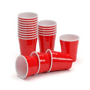 BeerCup Nadal, czerwone kieliszki do wódki, 50 ml (2 oz), wielokrotnego użytku, solidne