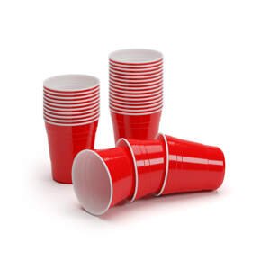 BeerCup Nadal, czerwone kubki imprezowe, 295 ml (10 oz), wielokrotnego użytku, solidne