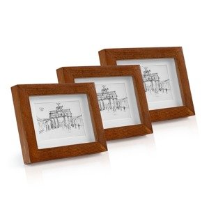 Casa Chic Kenton, ramka na zdjęcia, zestaw 3 sztuk, prostokątna, 14 x 9 cm, passe-partout, szkło