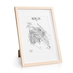 Casa Chic Edinburgh, ramka na zdjęcia, prostokątna, A3, zdjęcia 41 x 28,7 cm, passe-partout, naturalne drewno