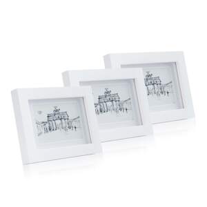 Casa Chic Everton, ramka na zdjęcia, zestaw 3 sztuk, prostokątna, 14 x 19 cm, passe-partout, szkło